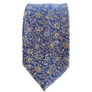 Daniel Cremieux Signature Seven Fold Silk Blue Floral NWT 222/464 W3.25"xL58"